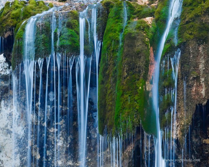 Bridal Veil Falls Detail - Hanging Lake, White River National Forest, Colorado 20090413-Hanging Lake Cascade-01-w